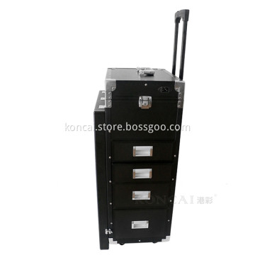 Geometry Cosmetic Bag Beauty Box With Aluminum Frame Double Lipstick Case